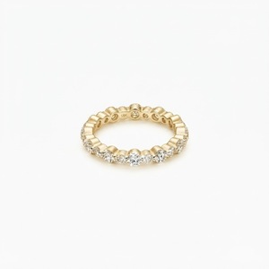 DEF Color VS VVS Clarity Round Brilliant Cut Lab Grown Diamond Full Eternity Band <b>Ring</b> 9K 10K 14K 18K Solid Gold Engagement <b>Ring</b> - Product Image 2