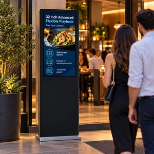 Pantalla Comercial de 32 Pulgadas con Soporte de Pie, Tablero de Menú, Pantalla LCD, Señalización Digital, Kiosco Publicitario, Android, Windows, WiFi, OEM - Product Image 3