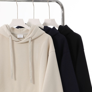 Sweat-shirt à capuche pour homme, couleur unie, décontracté, pour l'automne, 100% coton, tissu molletonné français, manches longues - Product Image 4