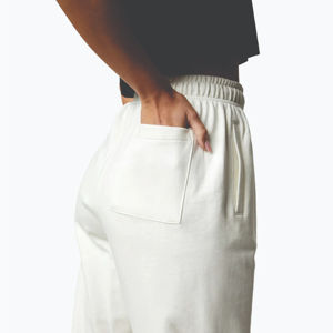 กางเกงจ็อกเกอร์ทรงหลวม สีขาว ผ้าคอตตอน 60% โพลีเอสเตอร์ 40% ขอบเอวยางยืด ทรงลำลองสำหรับผู้หญิง - Product Image 6