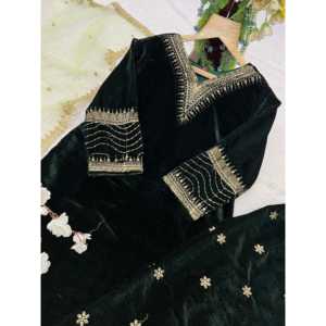 Traje de fiesta bordado de diseñador con Pent y Dupatta Performance Wear - Product Image 3