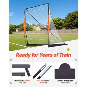 But de lacrosse portable 6 x 6 avec poteaux en fibre de verre, filet et sac de transport pour l'entraînement en extérieur - Product Image 4