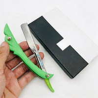 Rasoir droit ZETOMED PRO de haute qualité, durable, en acier inoxydable, couteau pliant avec manche en plastique