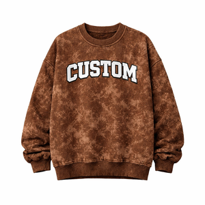 Sudadera Oversize de Cuello Redondo con Logo Personalizado de Alta Calidad, Lavado Ácido Marrón, Tejido Suave, Ropa Casual Urbana, Proveedor - Product Image 1