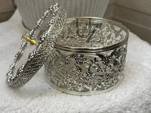 Handmade Metal Dry Fruit Box Floral Design Clear <b>Lid</b> Glam Storage Case for Gifting Wedding Occasion - Product Image 5