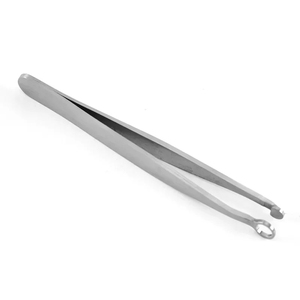 Tijeras de acero inoxidable con cuchilla curva para nariz, para diestros, con anillo de sujeción, recortador de barba a presión manual, herramienta de belleza para cejas, tijeras para nariz - Product Image 5