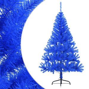 Mezzo albero di natale artificiale in PVC 4 ft blu con supporto per festa festiva oggetto decorativo - Product Image 2