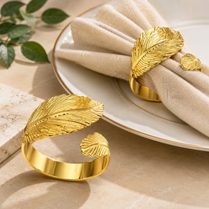 Hot Sale Premium Design Metal Napkin Ring Set with Smooth Edges Reusable Serviette Holders for <b>Dining</b> and Special Occasion Use - Product Image 1