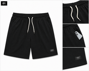 Pantalones Cortos Bermuda de Hombre de Alta Calidad OEM, Ecológicos, Transpirables, de Color Sólido, 100% Poliéster, con Cordón en la Cintura, de Secado Rápido, Tejidos - Product Image 4