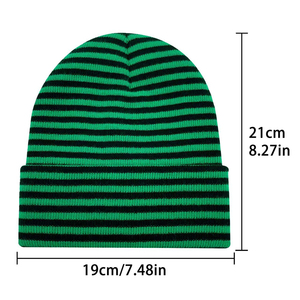 Gorro de Punto Acrílico a Rayas, Gorro de Invierno, Gorro Unisex Informal para Esquí, Viajes y Actividades al Aire Libre - Product Image 6