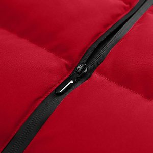 Chaleco Acolchado Rojo para Hombre, Cuello Alto, Cierre de Cremallera, Cortavientos, Informal, Ropa de Invierno, Relleno de Poliéster, Bolsillos, Largo Regular - Product Image 4