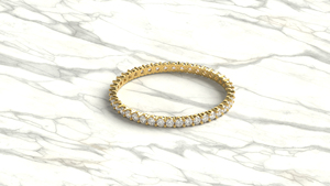 18K Gold Classic Round Cut Full Eternity Diamond Ring For Women <b>Wedding</b> Band Stackable Engagement Ring Gift Fine Jewelry Women - Product Image 3