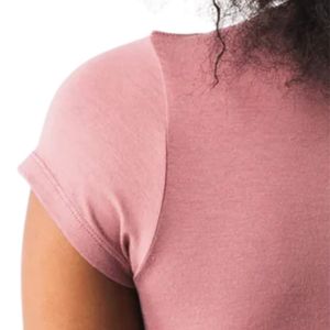 Camiseta Deportiva Corta Rosa Polvoriento para Mujer, de Algodón, para Gimnasio, Fitness, Entrenamiento, Ejercicio, Deporte, Manga Corta - Product Image 5