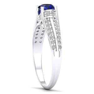 Anillos REYES personalizados con moissanita y zafiro azul en plata de ley 925, joyería fina para mujer, regalo para ella. - Product Image 3