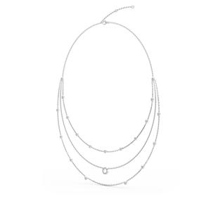 Collier à pendentif triple rangs en or rose 9 carats avec diamant de laboratoire taille ronde 1,34 carats total (CTW) - Product Image 3