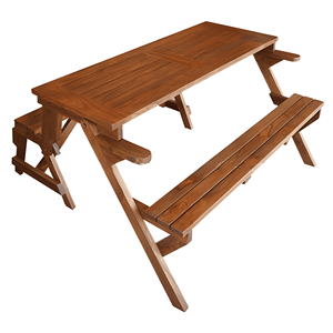 Commercial Grade Teak Wood Garden Picnic <b>Table</b> <b>Bench</b> Set Weather Resistant 4 Person <b>Outdoor</b> Furniture for Villa & Hospital Use - Product Image 3