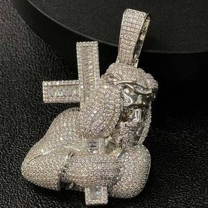 จี้รูปหัวคนสไตล์ฮิปฮอป CONCEPTION ประดับเพชรโมอิสซาไนต์ เงินแท้ 925 โครงสร้างแข็งแรงทนทาน - Product Image 4