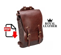 Sac à dos en cuir véritable de qualité supérieure avec fermeture à boucle