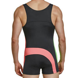 Maillot de lutte doré, durable, respirant, extensible, confortable, séchage rapide, léger, 260g, 100% polyester, unisexe adulte - Product Image 2