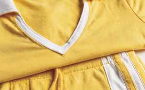 Ensemble 2 pièces jaune pour femme, haut à manches courtes et col en V et pantalon long, survêtement sportif - Product Image 6