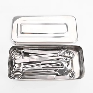 Kit d'instruments chirurgicaux manuels en acier inoxydable médical, 13 pièces, pour usage hospitalier, classe II, pour interventions chirurgicales mineures, boîte de pansement chirurgical - Product Image 3
