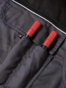 Men's Dark Gray Polyester Flame Retardant Waterproof Work Jacket Chest Pockets Contrast Shoulder Panel Multi-Pocket Industrial - Product Image 5