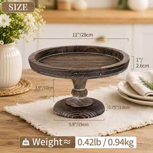 Eco-Friendly Solid Wood Circle Shape <b>Cake</b> <b>Stand</b> for Birthday and Wedding Highly Customizable Size and Color - Product Image 3
