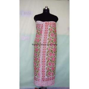 ผ้าพันคอผ้าฝ้ายอินเดียทำมือ ผ้าโมดอลสำหรับฤดูร้อน พิมพ์ลายดอกไม้ด้วยมือ ผ้าปาเรโอ ผ้าซารอง ชุดชายหาดสุดเซ็กซี่-ราคาขายส่ง - Product Image 3