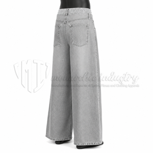 Pantalones Vaqueros Anchos para Hombre, Color Gris Claro, Lavado, Corte Holgado, Estilo Casual Urbano - Product Image 5