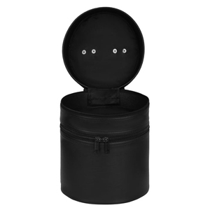 Premium Handmade Heavy Duty Black Imitation Leather Fez <b>Hat</b> Carry Case Double Layer Zipper Storage <b>Box</b> with Custom Embroidery - Product Image 4