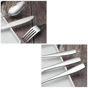 Stainless Steel Silverware Mirror Finish Cutlery for Dining <b>Table</b> Durable Spoons Forks Knives for Home <b>Kitchen</b> Restaurant Use - Product Image 3