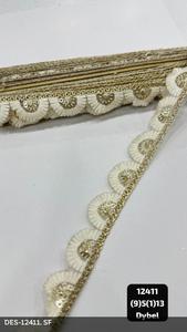 Rollo de 9 Metros de Encaje con Diseño Floral y de Hojas, con Efecto Espejo, de 3 cm de Ancho, para Ropa Étnica, Bolsos, Zapatos y Textiles para el Hogar - Product Image 4