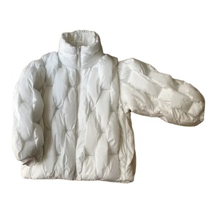 Parka surdimensionnée décontractée pour hommes Nouveau design Veste en toile à col haut en tissage carré Manteau chaud à bulles High Street - Product Image 5