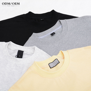 300g Woven Men's 100% Cotton Oversize Drop Shoulder T-shirt with Pattern Vintage Quick Dry Short Sleeve - Product Image 2