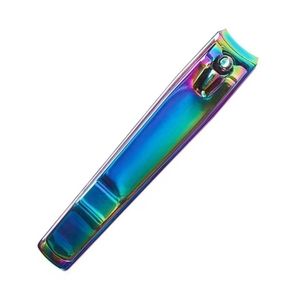 Iridescent Rainbow Nail Clipper Multi Color Finish Professional Finger Trimmer Stainless Steel Manicure Trendy Grooming Item - Product Image 3