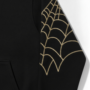 Sudadera con capucha vintage de hombre, extragrande y de peso pesado, con gráfico de telaraña de araña y pedrería, al por mayor - Product Image 6