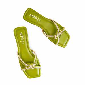 รองเท้าแตะส้นเตี้ยมะกอก CL1993รองเท้าสวมใส่สบาย - Product Image 1