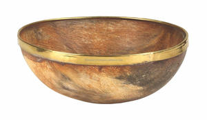 Cuenco de cuerno de búfalo único en tonos naturales, Decoración de mesa hecha a mano con acabado brillante de 10 pulgadas para el hogar y hoteles - Product Image 4