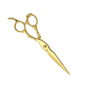 Ciseaux de coiffure en acier inoxydable allemand, lames affûtées dorées, pour usage domestique et professionnel. - Product Image 5