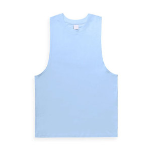 High Quality Side Off Cut Longline Loose Fit Unisex Tank Top Gym Workout Wear Training Activewear Trendy Plain Vest <b>Singlet</b> - Product Image 2