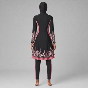 Nouvel ensemble de burkini modeste 4 pièces pour femmes musulmanes – Maillot de bain confortable à manches longues, hijab intégré, couvrance totale, style sportif islamique - Product Image 2