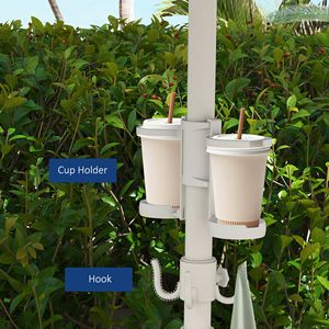 Ombrellone da Spiaggia Blu Zaffiro 5.7 con Regolazione Inclinazione, Altezza Regolabile, 2 Portabicchieri, Ganci, Ventilazione e Volant per Viaggi - Product Image 3