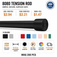 Tringle de tension mini 16 mm réglable 18-27 cm sans perçage, en acier à ressort, pour rideaux, armoires et placards, OEM