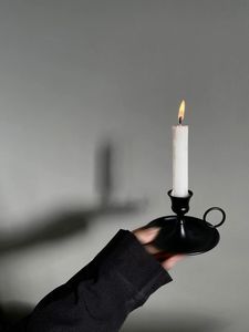 <b>Black</b> Iron Candle Stand Outdoor Garden Decor Durable Metal <b>Holder</b> for Home Decoration - Product Image 5