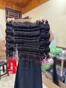 Offre de gros Paquets de cheveux humains de vague profonde et cheveux bruts vietnamiens de qualité supérieure à frontal au prix d'usine - Product Image 2