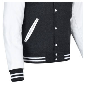 Nouvelle veste universitaire de luxe pour homme, en toile et cuir, avec broderie chenille personnalisée et manches en cuir, col montant, idéale pour l'hiver - Product Image 3