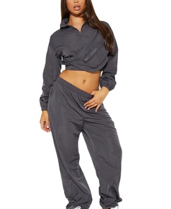 ชุดวอร์มลำลองสำหรับผู้หญิงไซส์ใหญ่ ผ้าทึบ สไตล์เสื้อแจ็คเก็ตกันลม มีซิป กันน้ำและระบายอากาศได้ดี - Product Image 3