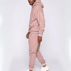 New Custom Stacked Heavyweight Winter Smart Casual Jogger Baggy Sweatpants <b>Hoodie</b> Set 2 Piece Fleece Men Pullover Tracksuits - Product Image 3