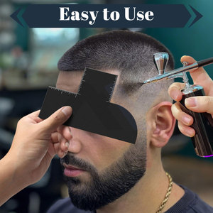 Tarjeta de Mejora de Corte de Pelo Negra Personalizada para Barberos con Indicadores de Medición, Herramienta Reutilizable para Delimitar Líneas de Corte y Pulverizar Tinte en el Contorno del Cabello - Product Image 4