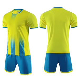 ชุดเสื้อฟุตบอลทีมสีขาวน้ำเงินไล่เฉดแบบย้อนยุคสำหรับทุกเพศ แขนสั้น ระบายเหงื่อได้ดี แห้งเร็ว - Product Image 2